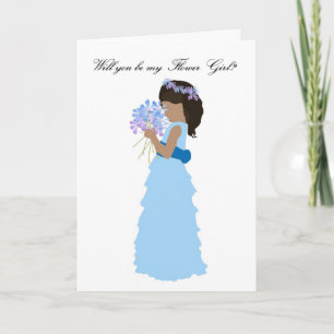 Invitación Usted será mi rosa y azul del florista