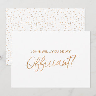 Invitación "Usted será nuestro" oro officiant del subió