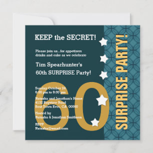 Invitación UTEMPLATE 60° SORPRESA Estrellas de cumpleaños Gra