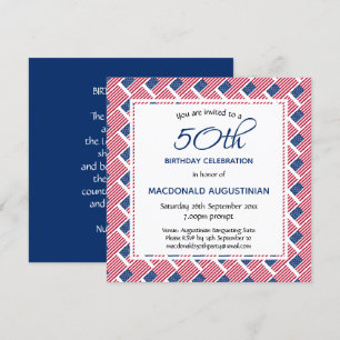 Invitación UU. FLAG Estadounidense Personalizado 50 Años