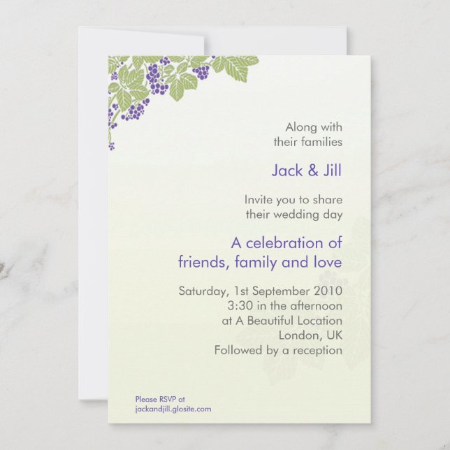 Invitación Uvas 5x7 (Anverso)