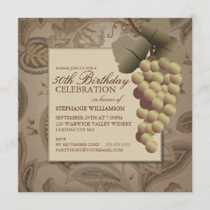 Invitación Uvas del Viejo Mundo Fiesta de Cumpleaños Temática