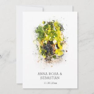 Invitación *~* Uvas Italia AR21 QR RSVP Boda de viñas