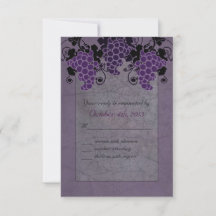 Uvas moradas Boda de cosecha salvando la fecha