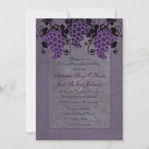 Invitación Uvas moradas Ensayo de bodas ventilares Cena