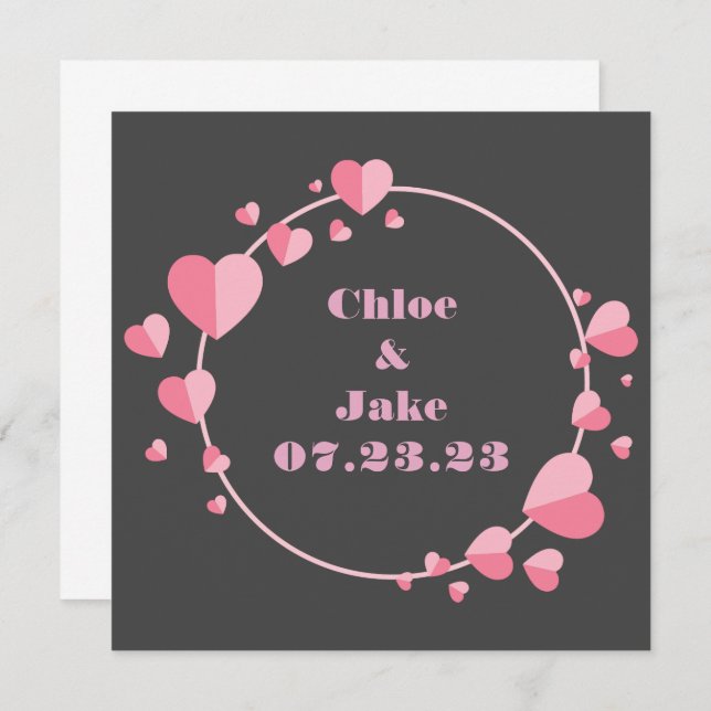 Invitación Uvas para Vino Flores Personalizadas Rojas Blancas (Anverso / Reverso)