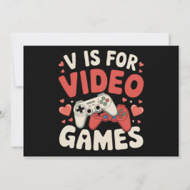 Invitación V Es Para Videojuegos Divertido Día De San Valentí