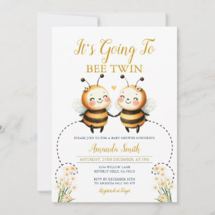 Invitación Va a ser dos girasoles Baby Shower