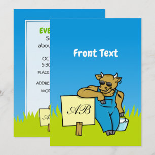 Invitación Vaca con Rótulo