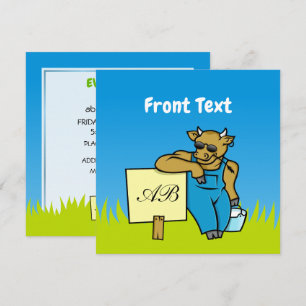 Invitación Vaca con Rótulo