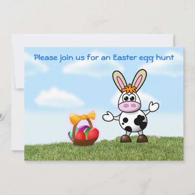 Invitación Vaca de Pascua de la diversión de Pascua de la (Anverso)