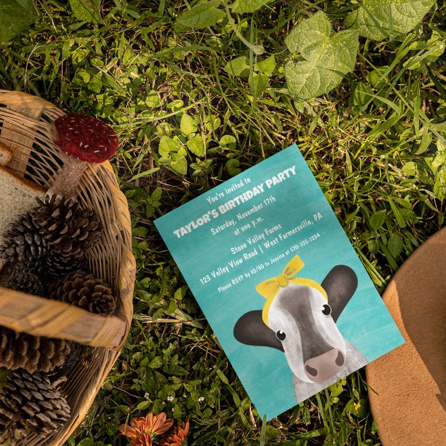 Invitación Vaca dulce con fiesta de cumpleaños de cualquier e (Subido por el creador)