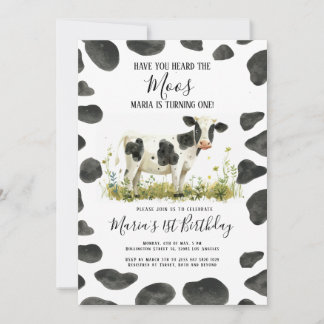 Invitación Vaca has oído la fiesta de cumpleaños de Moos Wate