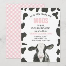 Vaca ¿Has oído muus rosa Cuadro de cumpleaños