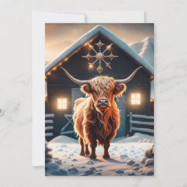 Invitación Vaca Highland de granja personalizada, vaca de vac
