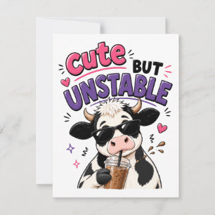Invitación Vaca linda pero inestable con café con hielo