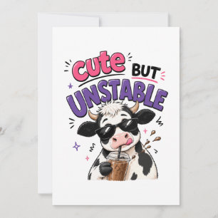 Invitación Vaca linda pero inestable con café con hielo