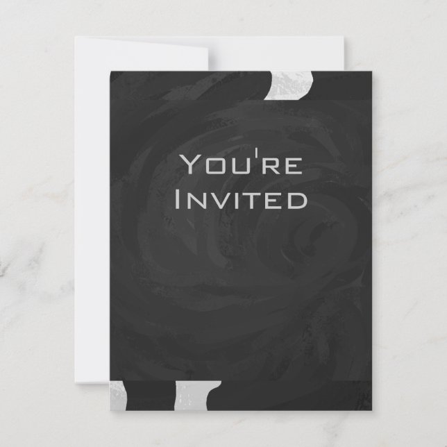 Invitación Vaca monográfica en blanco y negro (Anverso)
