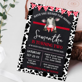 Invitación Vaca: ¿Oíste el cumpleaños de la granja Moos?