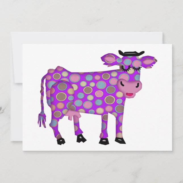 Invitación Vaca púrpura (Anverso)