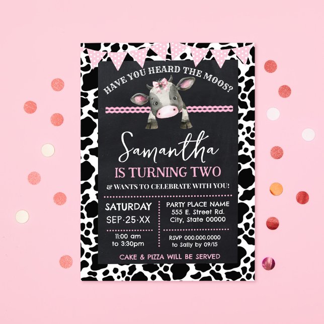 Invitación Vaca rosada has oído el cumpleaños de los Moos (Subido por el creador)