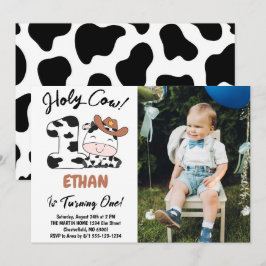Invitación Vaca Sagrada Cumplo Un Año Foto de Cumpleaños