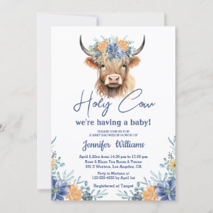 Invitación vaca sagrada ternera en tierras altas niño bebé du