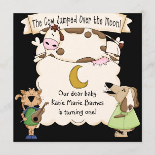 Invitación Vaca saltada sobre la fiesta de cumpleaños del Per