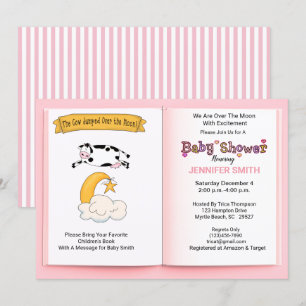 Invitación Vaca saltó por encima del Baby Shower de los Chica