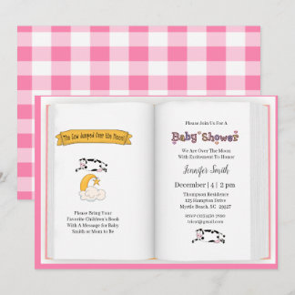 Invitación Vaca saltó por encima del Baby Shower de los Chica