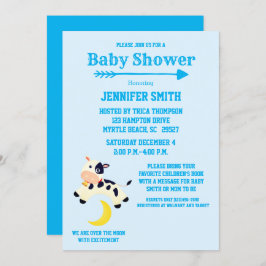 Invitación Vaca Saltó Sobre El Baby Shower De La Enfermería D