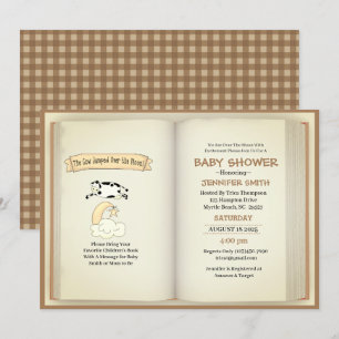 Invitación Vaca saltó sobre el Baby Shower digital de la luna