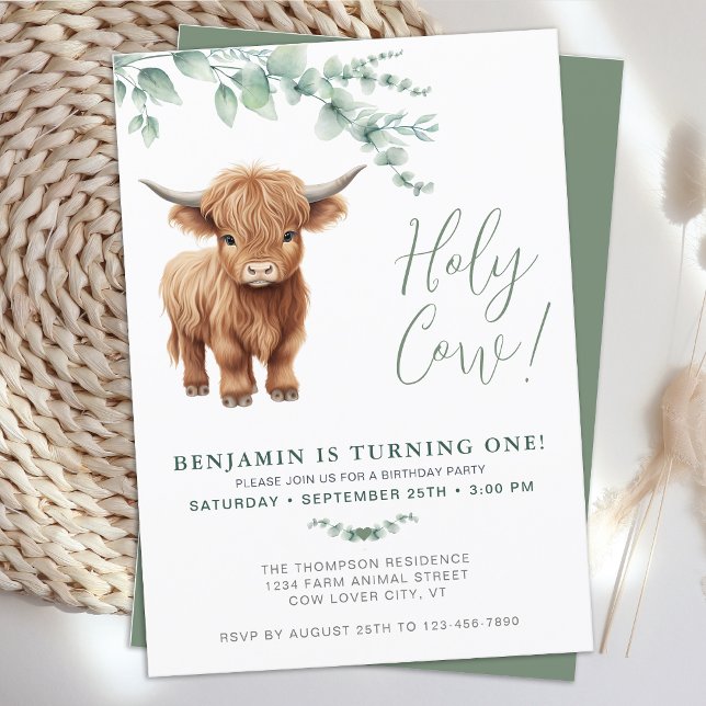 Invitación Vaca Santa Boho Verdor de la región montañosa Vaca (Subido por el creador)