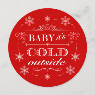 Invitación Vacaciones con copas de nieve, bebé, hace frío afu