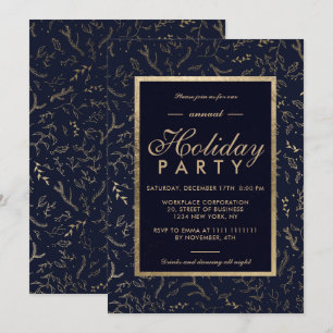Invitación Vacaciones corporativas de invierno azul marino do