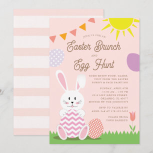 Invitación Vacaciones de Brunch y caza de huevos en Pascua