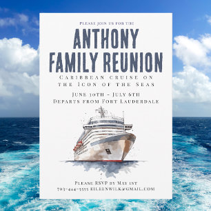 Invitación Vacaciones de crucero de reunión familiar