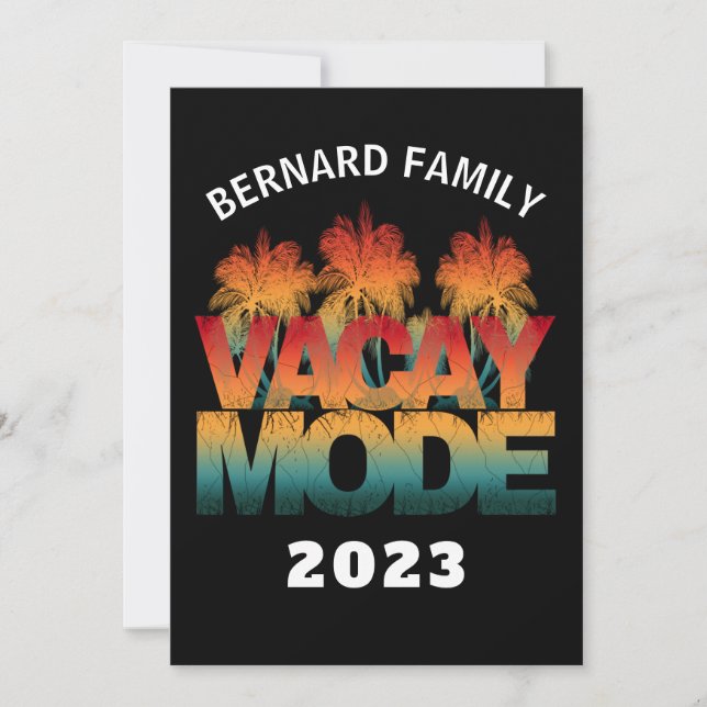 INVITACIÓN VACACIONES DE FAMILIA DE MODO DE VACACIONES (Anverso)