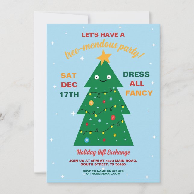 Invitación Vacaciones de intercambio de regalos de Fiesta de  (Anverso)
