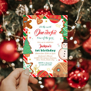 Invitación Vacaciones de invierno Navidad maravillosa Cumplea