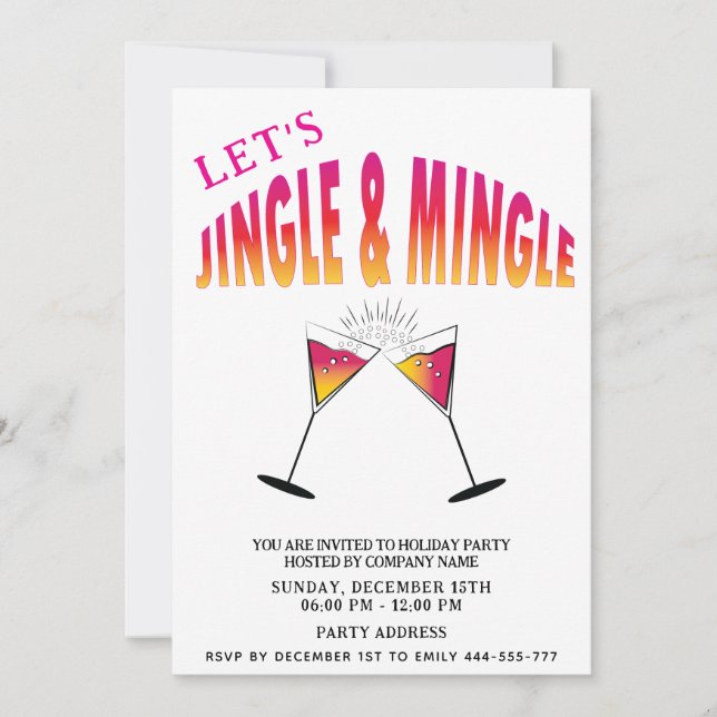 Invitación Vacaciones de jingle y mingle (Anverso)