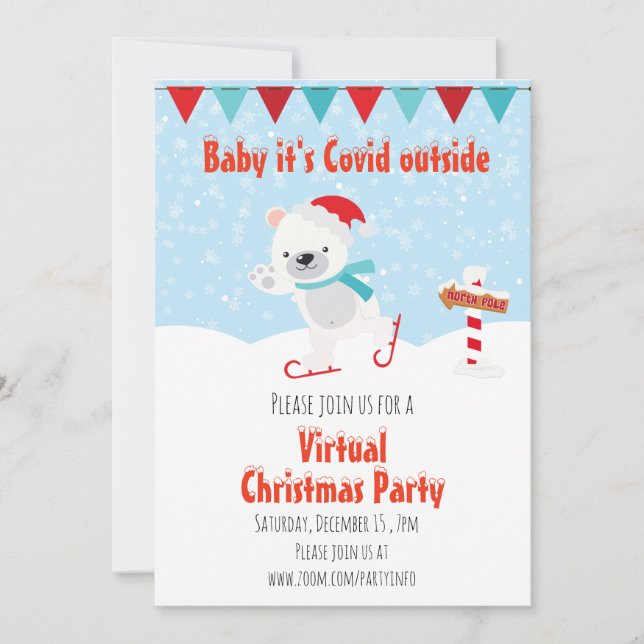 Invitación Vacaciones de Navidad Bebé Virtual está Covid Afue (Anverso)