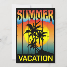 INVITACIÓN VACACIONES DE VERANO PLAYA PALMERA ATARDECER
