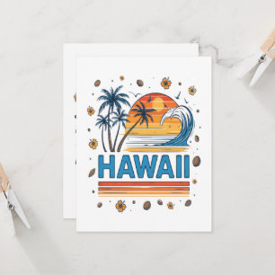 Invitación Vacaciones en Hawái Atardecer Playa 70S