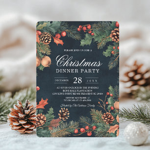 Invitación Vacaciones en la marina azul y pino de los navidad