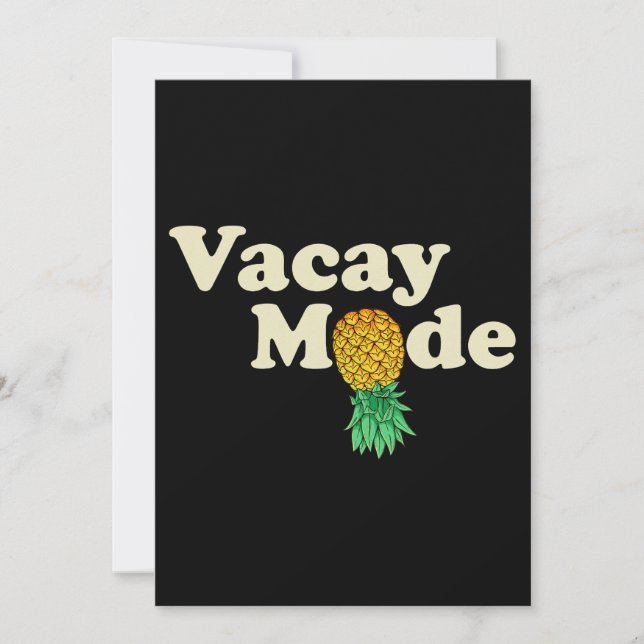 Invitación Vacaciones en modo Vacío de piña al revés Funny Sw (Anverso)