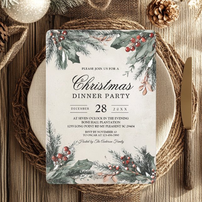 Invitación Vacaciones Evergreen en invierno (Subido por el creador)