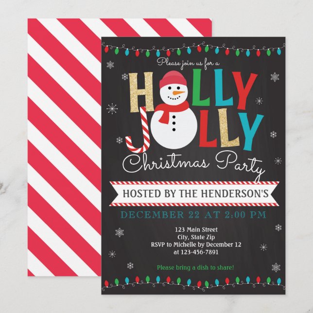Invitación Vacaciones invitadas a fiesta de Navidades de Holl (Anverso / Reverso)