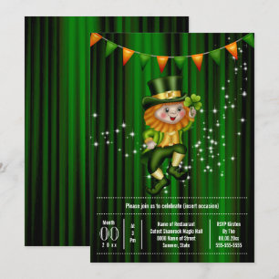 Invitación vacaciones irlandesas de leprechaun jig shamrock b