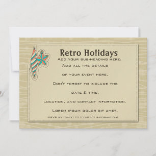 Invitación Vacaciones retro [7x5 Invitación]